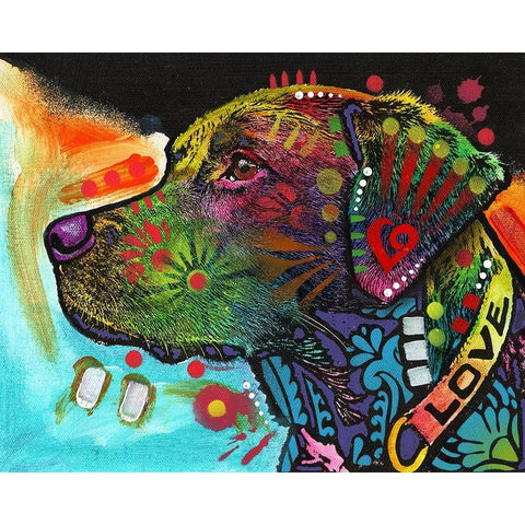 Labrador (Love Collection) Black Modern Wood Framed Art Print with Double Matting by Dean Russo Collection