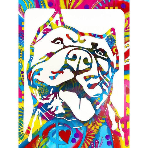 Love Pittie White Modern Wood Framed Art Print by Dean Russo Collection