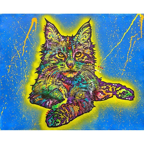 Maine Coon 2 Black Modern Wood Framed Art Print with Double Matting by Dean Russo Collection