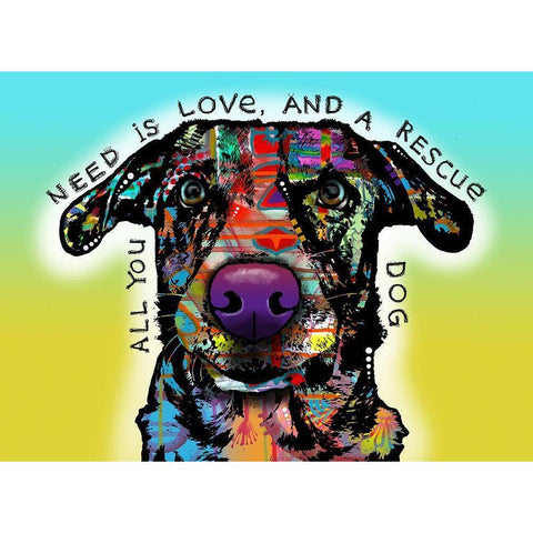 Love and Rescue Black Modern Wood Framed Art Print with Double Matting by Dean Russo Collection