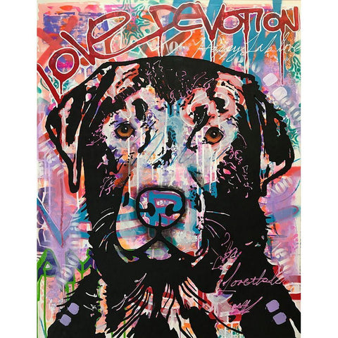 Love Devotion Lab Black Modern Wood Framed Art Print with Double Matting by Dean Russo Collection