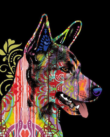 Love Is Here Black Ornate Wood Framed Art Print with Double Matting by Dean Russo Collection