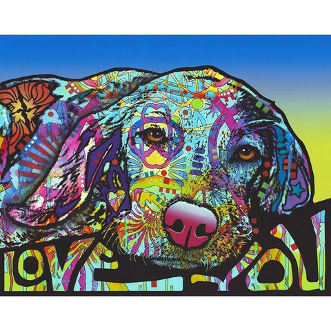 Love You Hound White Modern Wood Framed Art Print by Dean Russo Collection