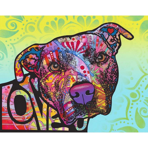 Love You Pit Bull Gold Ornate Wood Framed Art Print with Double Matting by Dean Russo Collection