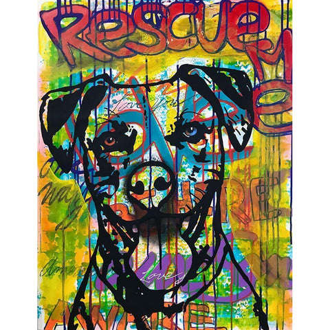 Rescue Me Black Modern Wood Framed Art Print with Double Matting by Dean Russo Collection