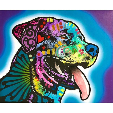 Spoiled Rottie Gold Ornate Wood Framed Art Print with Double Matting by Dean Russo Collection