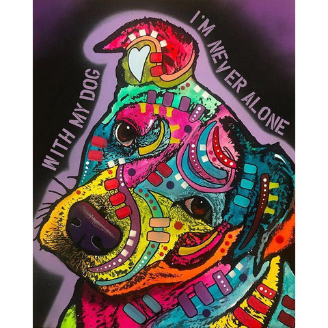 With My Dog Black Modern Wood Framed Art Print with Double Matting by Dean Russo Collection