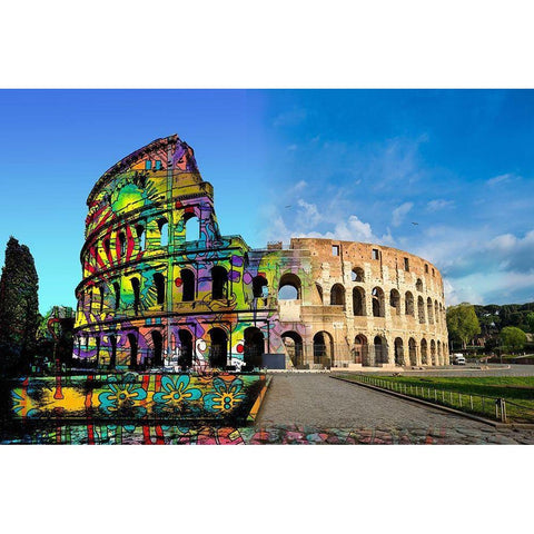 Colosseum Exposed White Modern Wood Framed Art Print by Dean Russo Collection