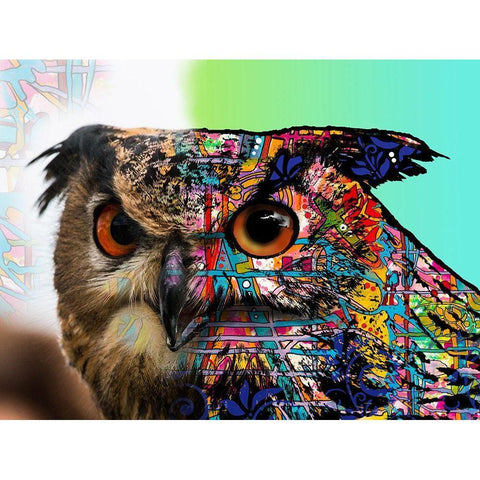 Exposed Owl White Modern Wood Framed Art Print by Dean Russo Collection