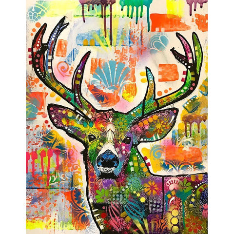 Patch Buck White Modern Wood Framed Art Print by Dean Russo Collection