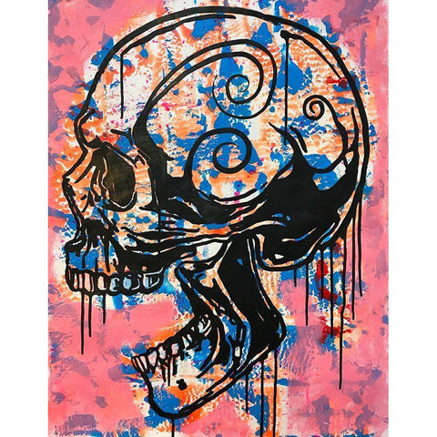 Screaming Skull 1 Gold Ornate Wood Framed Art Print with Double Matting by Dean Russo Collection