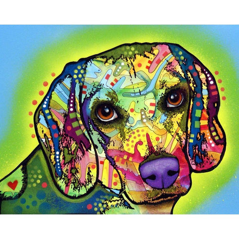 Beagle Black Modern Wood Framed Art Print by Dean Russo Collection