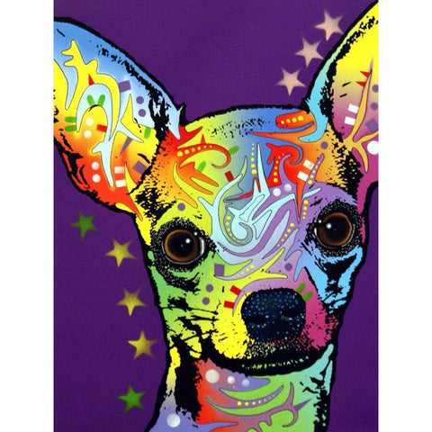 Chihuahua II White Modern Wood Framed Art Print by Dean Russo Collection