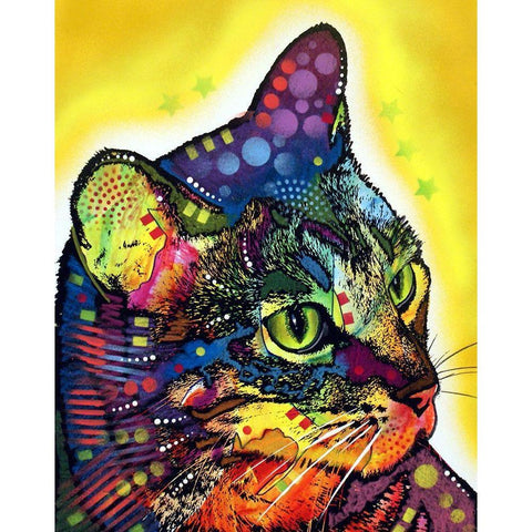 Confident Cat Gold Ornate Wood Framed Art Print with Double Matting by Dean Russo Collection