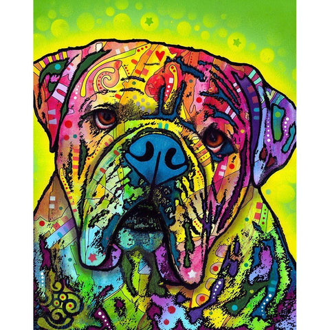 Hey Bulldog Black Modern Wood Framed Art Print with Double Matting by Dean Russo Collection