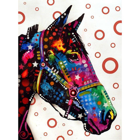 Horse Black Modern Wood Framed Art Print with Double Matting by Dean Russo Collection