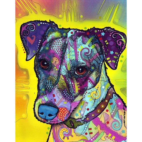 Jack Russell Black Modern Wood Framed Art Print by Dean Russo Collection