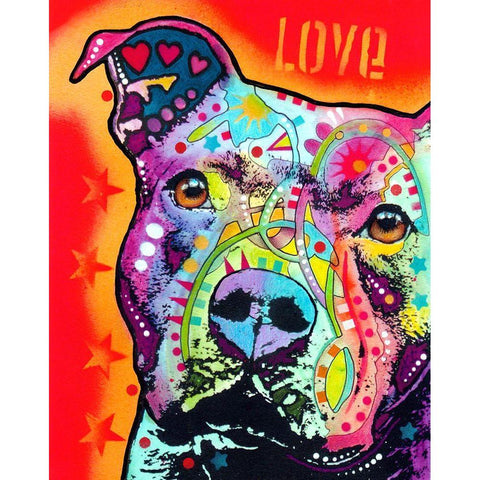 Thoughtful Pitbull Black Modern Wood Framed Art Print with Double Matting by Dean Russo Collection