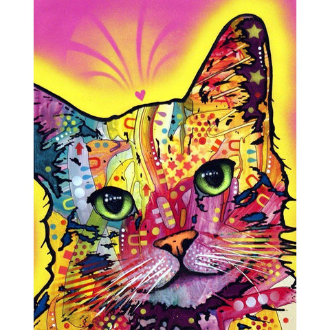 Tilt Cat I Gold Ornate Wood Framed Art Print with Double Matting by Dean Russo Collection