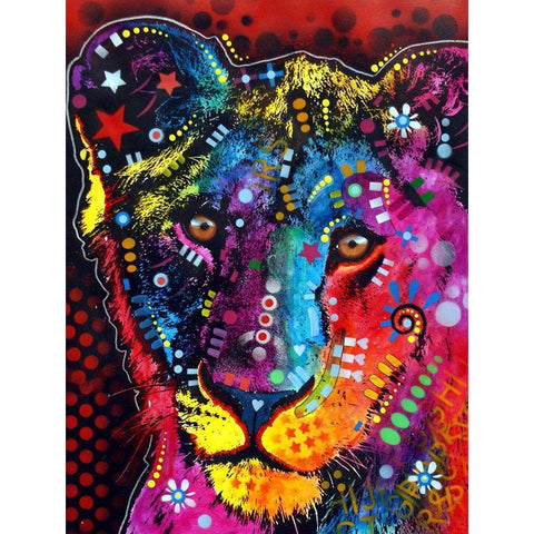 Young Lion Black Modern Wood Framed Art Print with Double Matting by Dean Russo Collection