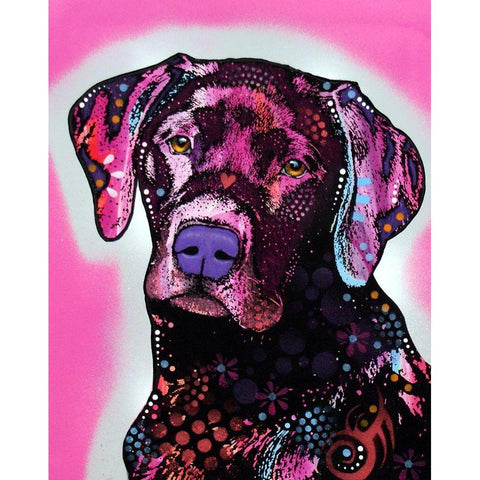 Black Lab Gold Ornate Wood Framed Art Print with Double Matting by Dean Russo Collection