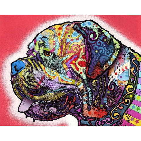 Profile Mastiff Gold Ornate Wood Framed Art Print with Double Matting by Dean Russo Collection