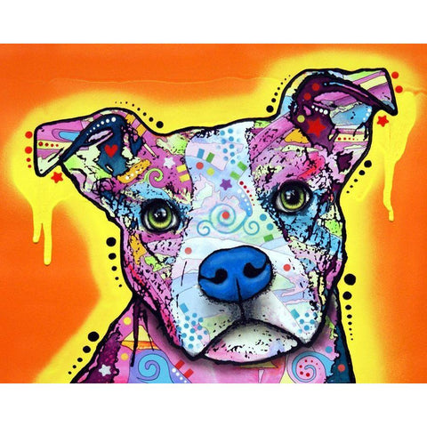 A Serious Pit Black Modern Wood Framed Art Print by Dean Russo Collection