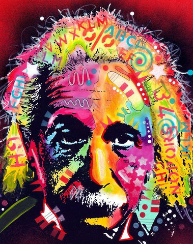 Einstein II Black Ornate Wood Framed Art Print with Double Matting by Dean Russo Collection