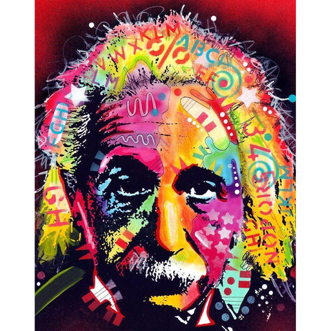 Einstein II White Modern Wood Framed Art Print by Dean Russo Collection