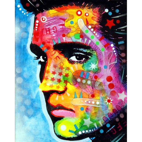 Elvis Presley Gold Ornate Wood Framed Art Print with Double Matting by Dean Russo Collection