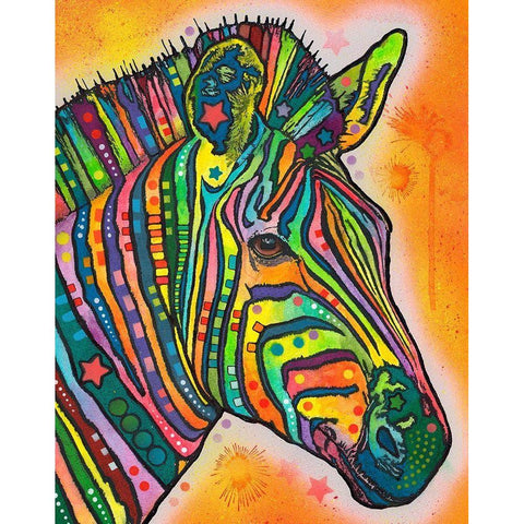 Zebra Black Modern Wood Framed Art Print with Double Matting by Dean Russo Collection