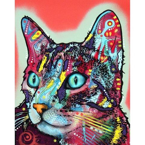 Curious Cat Black Modern Wood Framed Art Print with Double Matting by Dean Russo Collection