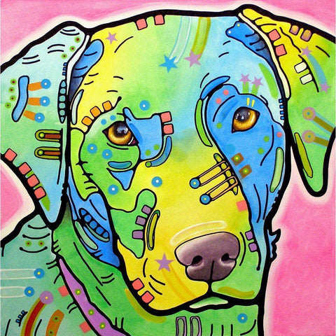 Labrador White Modern Wood Framed Art Print by Dean Russo Collection