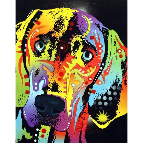 Weimaraner Gold Ornate Wood Framed Art Print with Double Matting by Dean Russo Collection