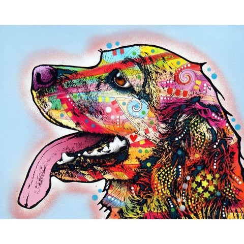 Cocker Spaniel White Modern Wood Framed Art Print by Dean Russo Collection