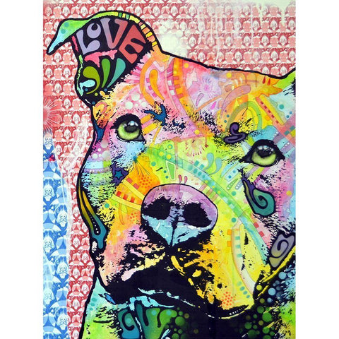 Thoughtful Pit Bull This Years Love 2013 Part 1 Black Modern Wood Framed Art Print with Double Matting by Dean Russo Collection