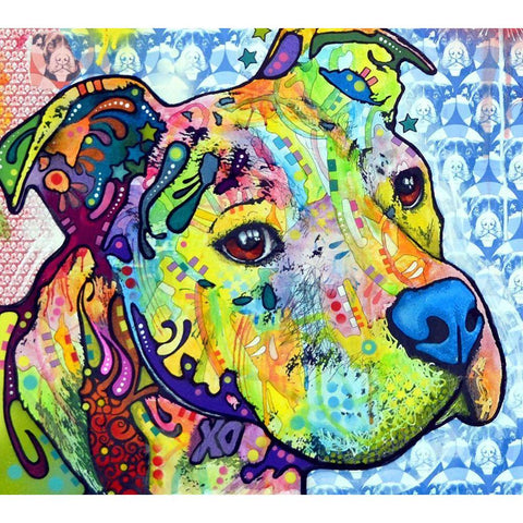 Thoughtful Pit Bull This Years Love 2013 Part 2 White Modern Wood Framed Art Print by Dean Russo Collection