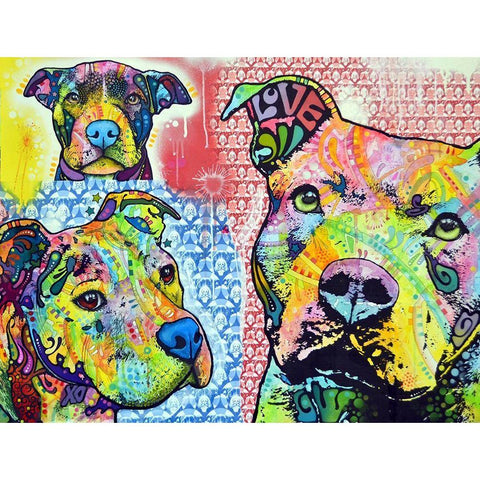 Thoughtful Pit Bull This Years Love 2013 Part 3 Black Modern Wood Framed Art Print with Double Matting by Dean Russo Collection