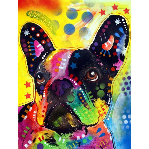 French Bulldog 2 Black Modern Wood Framed Art Print with Double Matting by Dean Russo Collection