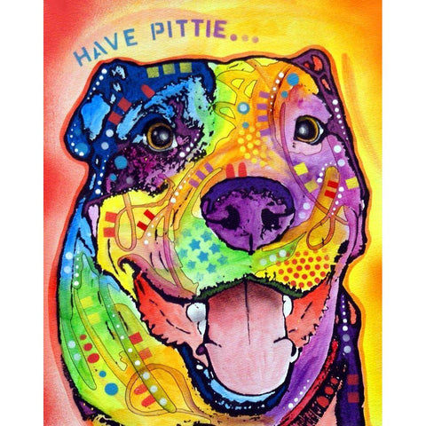 Have Pittie Gold Ornate Wood Framed Art Print with Double Matting by Dean Russo Collection