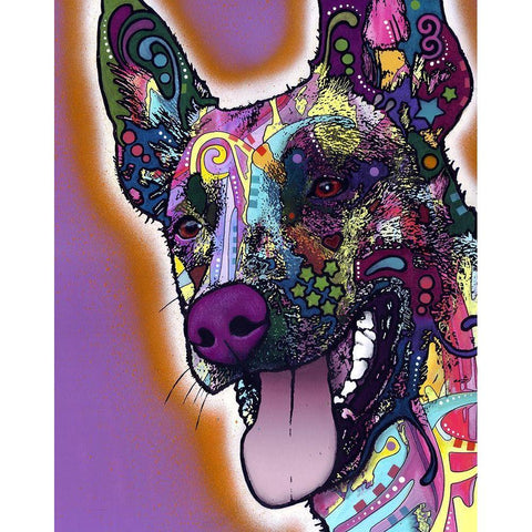 Malinois White Modern Wood Framed Art Print by Dean Russo Collection