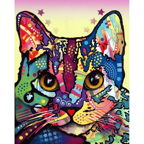 Maya Cat Black Modern Wood Framed Art Print by Dean Russo Collection