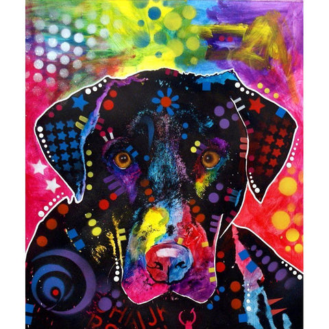 The Labrador Black Modern Wood Framed Art Print with Double Matting by Dean Russo Collection