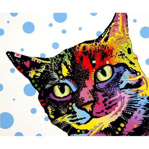 The Pop Cat White Modern Wood Framed Art Print by Dean Russo Collection