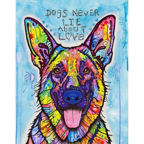 Dogs Never Lie Black Modern Wood Framed Art Print with Double Matting by Dean Russo Collection