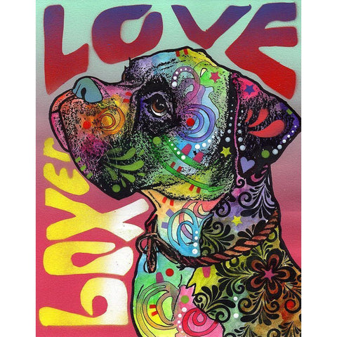 Boxer Luv White Modern Wood Framed Art Print by Dean Russo Collection