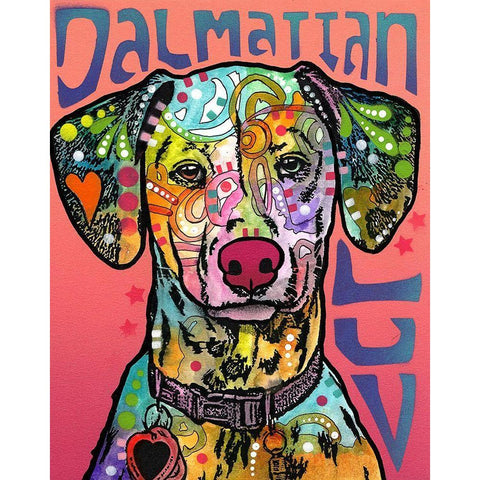 Dalmatian Luv Black Modern Wood Framed Art Print with Double Matting by Dean Russo Collection