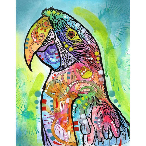 Macaw White Modern Wood Framed Art Print by Dean Russo Collection