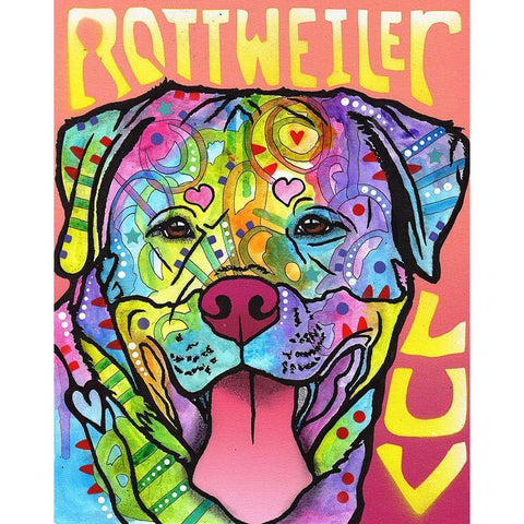 Rottweiler  Luv Black Modern Wood Framed Art Print with Double Matting by Dean Russo Collection