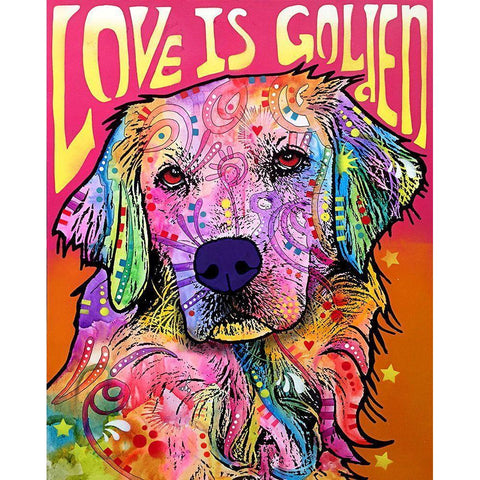 Love is Golden Black Modern Wood Framed Art Print with Double Matting by Dean Russo Collection